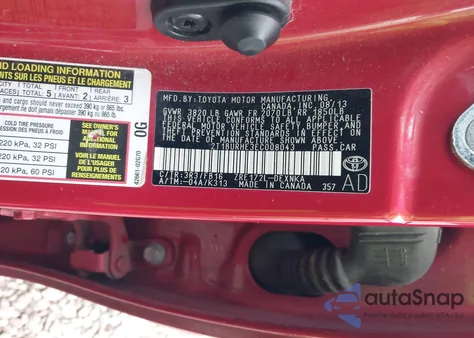 2014 Toyota Corolla Le z USA, uszkodzony, nr VIN 2T1BURHE3EC008043